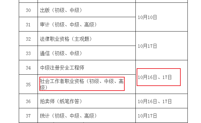 2021年上海社会工作者考试时间为10月16日、17日